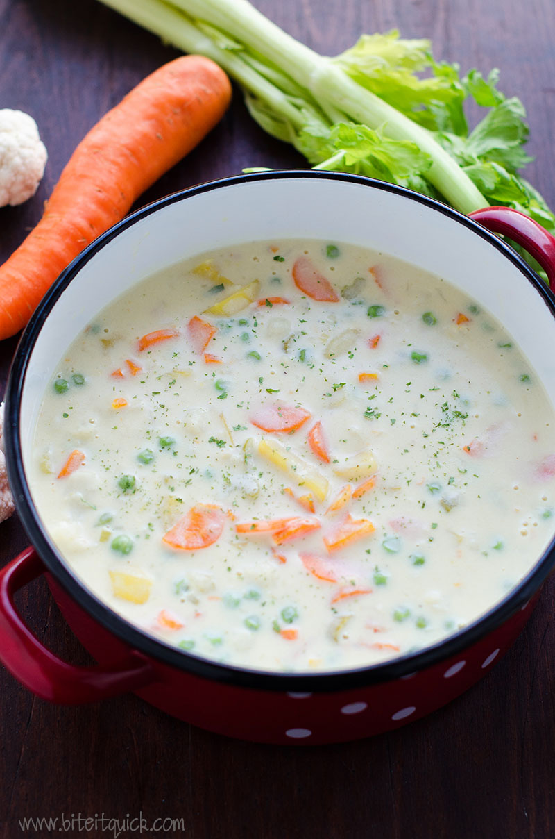 Creamy Vegetable Soup | Bite It Quick