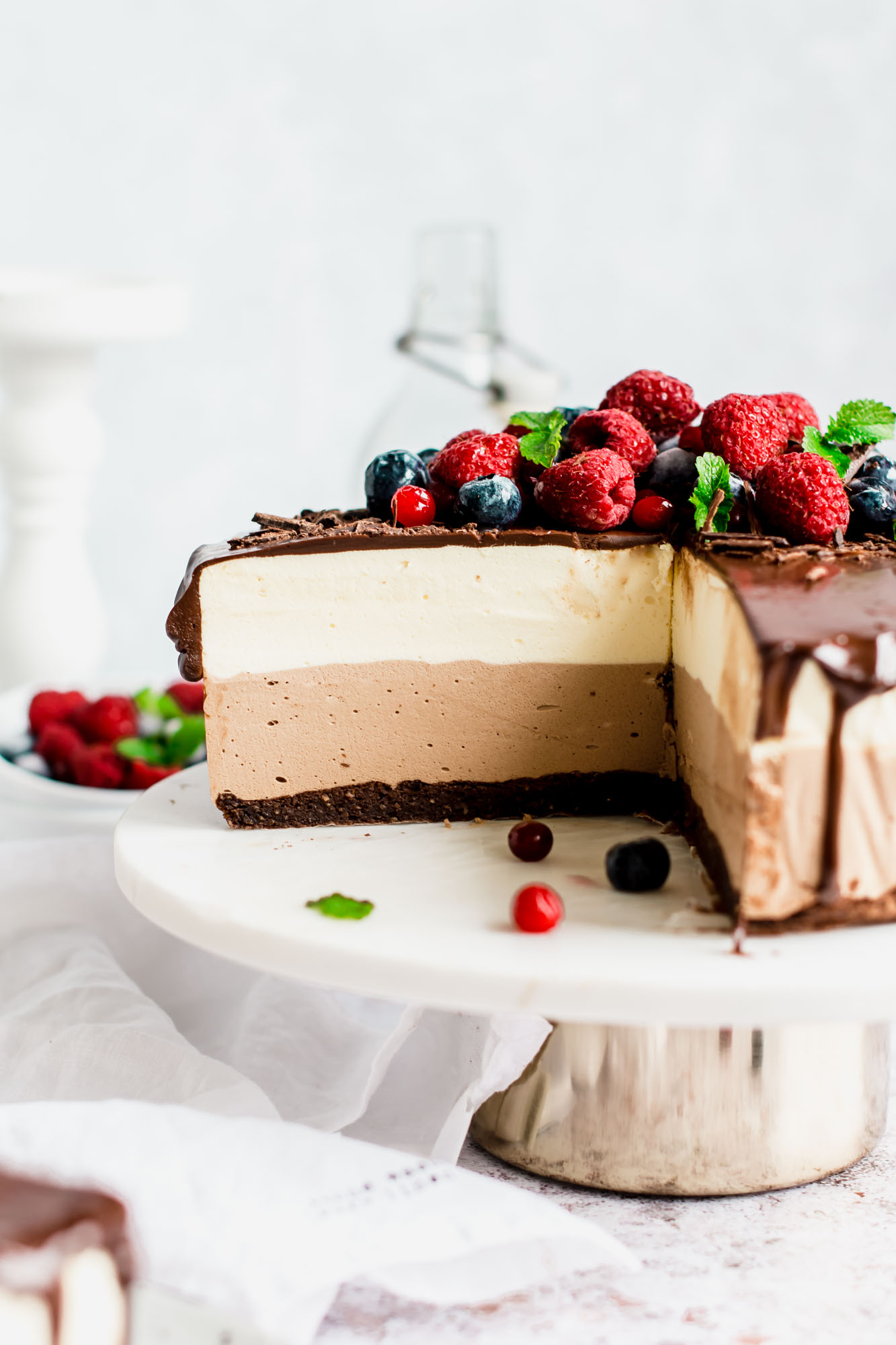 Vanilla And Chocolate Mousse Cake