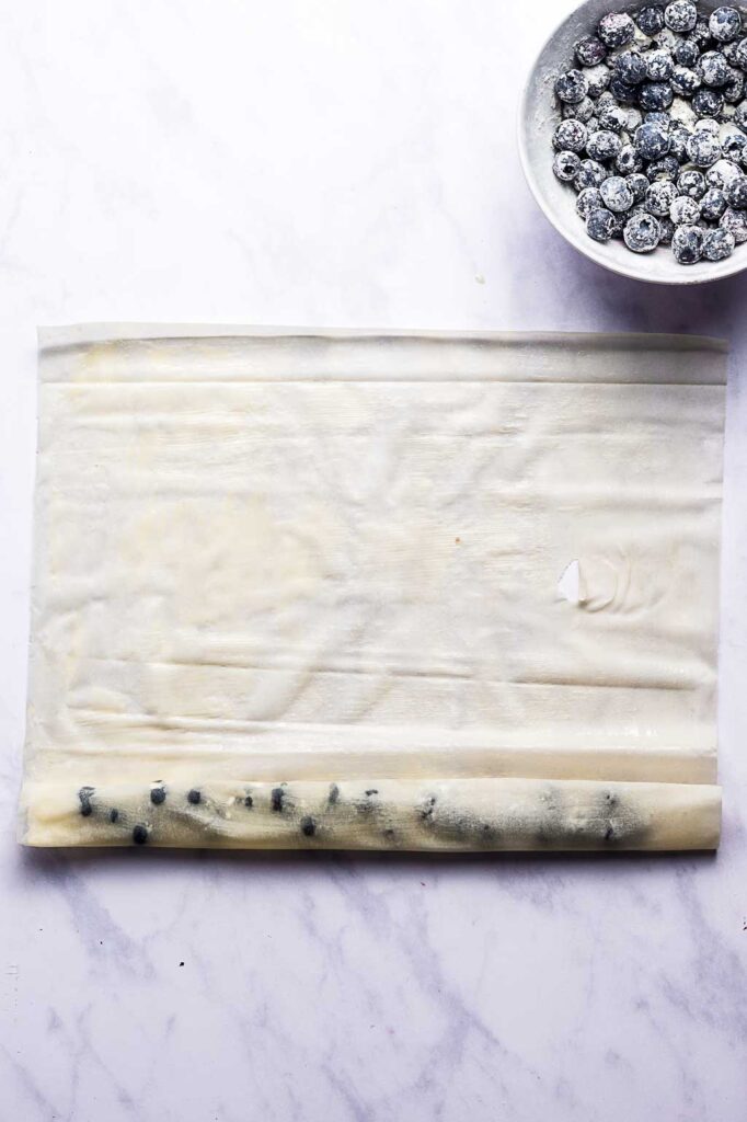 how to make blueberry ruffled milk pie